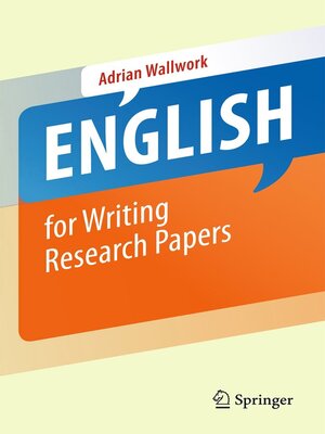 cover image of English for Writing Research Papers